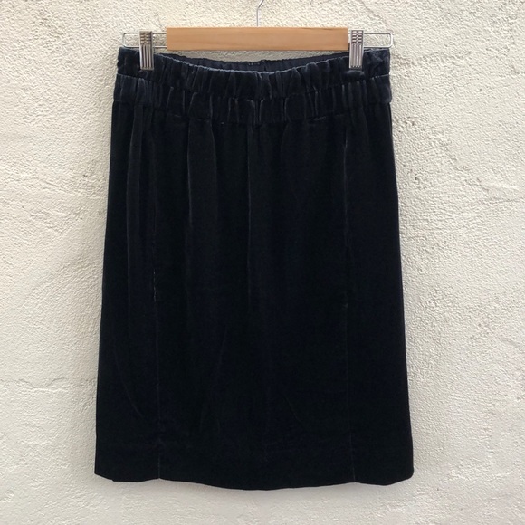 J. Crew velvet pull on skirt navy pockets XS - Picture 4 of 7